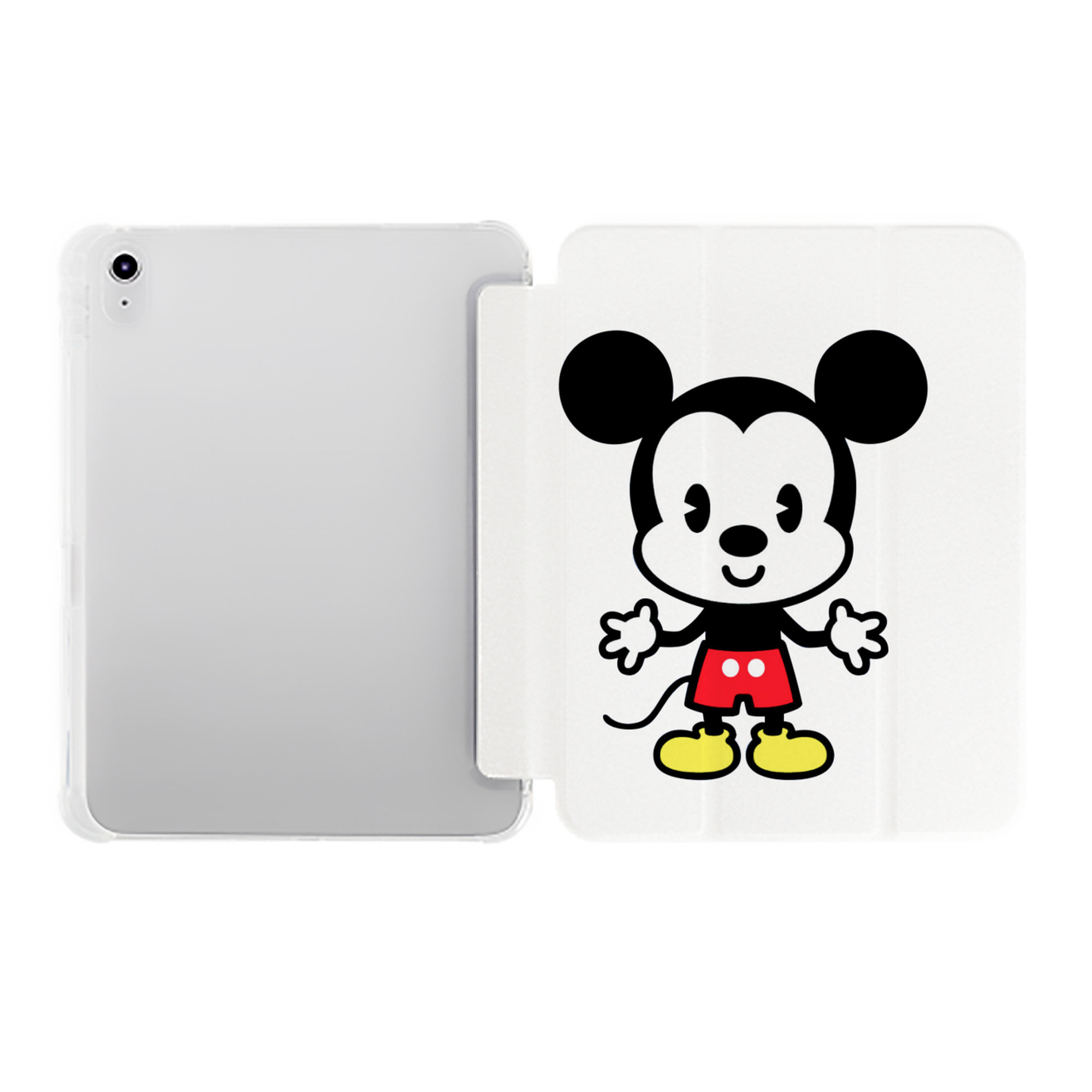 （画像用） ミッキーマウス Mickey Mouse IPad ケース ペン収納付き 三つ折りスタンド PUレザー×シリコン 対応機種9.5/10.5/10.9インチ